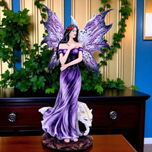 Laden Sie das Bild in den Galerie-Viewer, Gothic Fairy Guardian Wolf & Owl Figurine Enchanted Fantasy woodland Ornament
