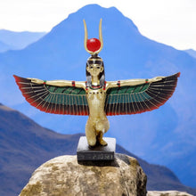 Load image into Gallery viewer, Winged Isis Goddess Sculpture Egyptian Mythology Statue 25cm Gold Finish Figurine