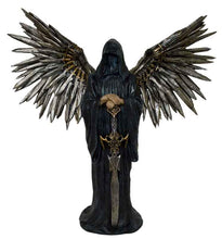 Laden Sie das Bild in den Galerie-Viewer, Grim Reaper with Sword Statue - Gothic Home Decor Dark Fantasy Collectible-OsirisTradingUK