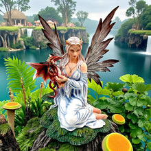 Laden Sie das Bild in den Galerie-Viewer, Fantasy Fairy Holding Dragon Figurine Gothic Ornament Mythical Creature Decor