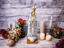 Load image into Gallery viewer, Elegant Our Lady of Fatima Resin Statue, Hand-Painted Marian Figurine, Religious Icon, Blessed Virgin Mary Sculpture, Catholic Decor