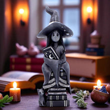Laden Sie das Bild in den Galerie-Viewer, Little Souls Shine Figurine Mystical Witch & Spell book Gothic Wiccan Altar Decor