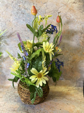 Laden Sie das Bild in den Galerie-Viewer, Exquisite Handcrafted Artificial Flowers in Wicker Basket - 40cm Tall Floral and Plants Display Home Decoration-OsirisTradingUK