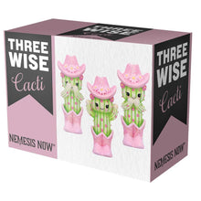 Load image into Gallery viewer, Three Wise Cactus Figurines Cute Novelty Ornament See Hear Speak Evil Decor