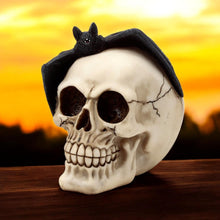 Laden Sie das Bild in den Galerie-Viewer, Dark Gothic Skull and Bat Ornament - Occult Halloween Decor