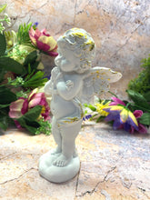 Load image into Gallery viewer, Guardian Angel Cherub Ornament | Resin Sculpture | Divine Home Decor | Ethereal Presence | Spiritual Accent Piece | 17x8 cm |