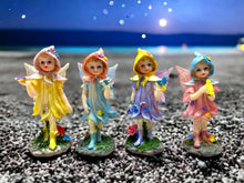 Load image into Gallery viewer, Enchanted Miniature Flower Fairy Figurines, Set of 4 - Whimsical Decor, Perfect for Fairy Garden - Gift Ready with Charming Bags
