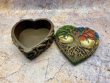 Load image into Gallery viewer, Heart-Shaped Tree of Life Trinket Box - Handcrafted Resin Keepsake Box, Spiritual Decor, Celtic Jewellery Storage-OsirisTradingUK