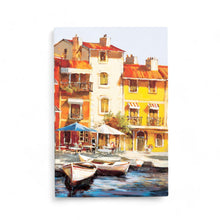 Load image into Gallery viewer, Mediterranean Waterfront 2 Ceramic Art Tile by Brent Heighton | 30x20cm Wall Decor | Coastal Home Decor | Ready to Hang