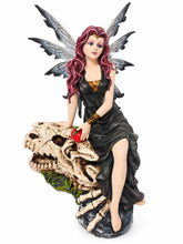 Load image into Gallery viewer, Gothic Fairy on Dinosaur Skull Figurine 25cm Dark Fantasy Statue Ornament Decor