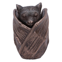 Load image into Gallery viewer, Bronze Bat Snuggle Box 8.5cm | Hand-Painted Gothic Decor | Cast Resin Bat Storage