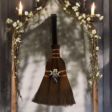 Load image into Gallery viewer, Copper Witch Broom for Pagan Altar | 24 cm Wicca Ritual Decor
