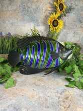 Load image into Gallery viewer, Coastal Charm Striped Fish Metal and Glass Wall Sign for Nautical Decor Enthusiasts-OsirisTradingUK