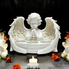 Laden Sie das Bild in den Galerie-Viewer, Elegant Cherub Tea Light Holder Praying Heaven Angel Candle Ornament Divine Art
