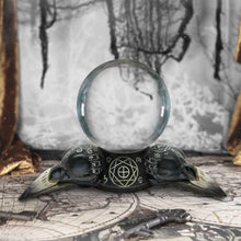 Load image into Gallery viewer, Raven Crystal Ball Holder Gothic Alchemy Decor Occult Sphere Stand Witchcraft