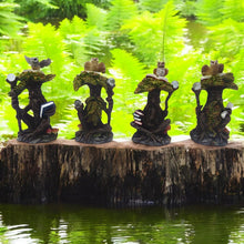 Load image into Gallery viewer, Mystical Owl Guardian Tree Figurines – Fantasy Woodland Spirit Statues – Resin Decor Set of 4