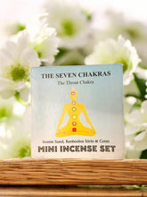 Load image into Gallery viewer, Seven Chakras Mini Incense Gift Set with Holder - Bamboo Sticks & Cones, Chakra Healing Aromatherapy, Throat.