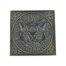 Load image into Gallery viewer, Mystical Black Cat Fortune Teller Wall Plaque - Celtic Gothic Decor, Wiccan & Pagan Resin Art - 26cm