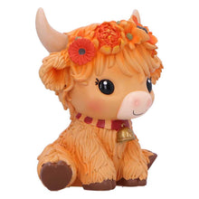 Load image into Gallery viewer, Moo Crew Marigold Flower Cow Statue Farmhouse Figurine Cute Collectable