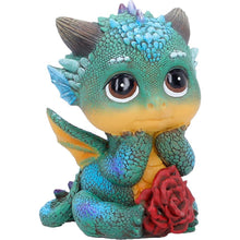 Load image into Gallery viewer, Cinders Mini Dragon Statue Whimsical Mythical Creature Rose Shelf Display Art