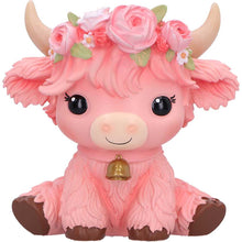 Load image into Gallery viewer, Moo Crew Primrose Pink Flower Cow Figurine Cute Farmhouse Ornament Decor