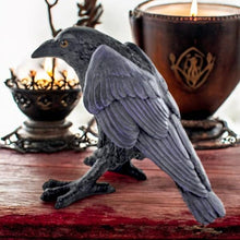 Load image into Gallery viewer, Enchanting Raven Figurine - Gothic Resin Sculpture - Mystical Home Decor - 11.5 cm