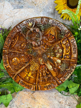 Load image into Gallery viewer, Pagan Wheel of the Year Plaque, Resin Wiccan Sabbat Wall Art, 25 cm Diameter, Detailed Seasonal Festivities Carving, Witchcraft Ritual Decor-OsirisTradingUK