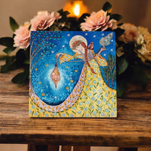 Laden Sie das Bild in den Galerie-Viewer, Goddess Frigg Birth Ceramic Art Tile by Wendy Andrew – 20x20 cm Wall Hanging – Mystical Norse Mythology Decor