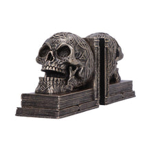 Load image into Gallery viewer, Celtic Skull Bookends Bronze Finish Decorative Shelf Decor Gothic Horror Ornaments