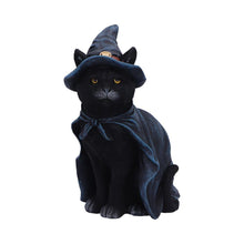 Load image into Gallery viewer, Bewitching Witch Cat Figurine – 18.5cm Magical Black Cat Ornament