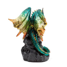 Load image into Gallery viewer, Gothic Dragon Figurine - Emerald Green Statue Resin Collectible Ornament