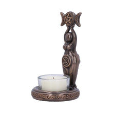 Load image into Gallery viewer, Triple Goddess Tealight Holder Wiccan Altar Decor Pagan Spiritual Alter ornament Statue