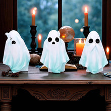 Laden Sie das Bild in den Galerie-Viewer, Spooky Ghost Figurine Set Hear No, Speak No, See No Evil Halloween Figurines