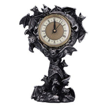 Load image into Gallery viewer, Gothic Bat Mantel Clock Vampire Bats Home Decor Nemesis Now 28cm