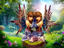 Laden Sie das Bild in den Galerie-Viewer, Enchanting Zodiac Fairy Figurine - Gemini Mystique Resin Statue, Celestial Twin Spirits Decor - Astrological Gift-OsirisTradingUK