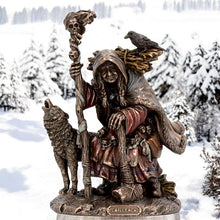Load image into Gallery viewer, Cailleach Celtic Goddess Bronze Figurine Winter Goddess Statue Gothic Ornament