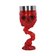 Laden Sie das Bild in den Galerie-Viewer, Clear Red Skull Goblet Dark Fantasy Chalice Gothic Occult Drinkware Macabre Horror
