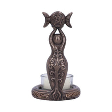 Load image into Gallery viewer, Triple Goddess Tealight Holder Wiccan Altar Decor Pagan Spiritual Alter ornament Statue