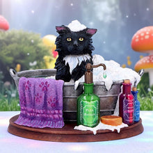 Load image into Gallery viewer, Bath Time Cat Figurine Lisa Parker Witchy Collectible Magical whimsical Ornament