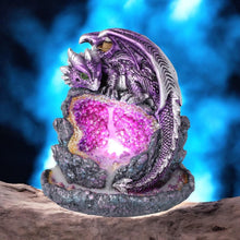 Load image into Gallery viewer, Vivid Purple Dragon Geode Incense Cone Burner – Resin Fantasy Sculpture 14cm
