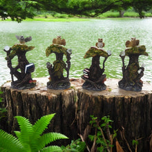 Load image into Gallery viewer, Mystical Owl Guardian Tree Figurines – Fantasy Woodland Spirit Statues – Resin Decor Set of 4