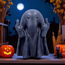 Load image into Gallery viewer, Cheeky Humour Middle Finger Ghost Figurine Funny Gothic Statue Halloween Art