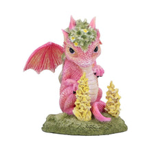 Load image into Gallery viewer, Adorable Pink Dragon Figurine Collectable Statue Floral Accents Ornament