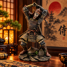 Laden Sie das Bild in den Galerie-Viewer, Japanese Samurai Warrior Statue 22cm Bronze Effect Oriental Figurine Ornament