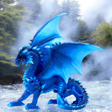 Load image into Gallery viewer, Majestic Blue Dragon Figurine Fantasy Sculpture Gothic Mythical Creature ornament