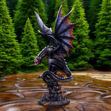 Laden Sie das Bild in den Galerie-Viewer, Large Hand-Painted Dragon Figurine - Mythical Resin Sculpture with Detachable Wings