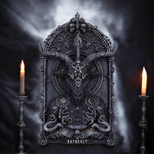 Load image into Gallery viewer, Baphomet Gothic Wall Plaque Occult Altar Art Decor Mystical Resin Artwork Statue