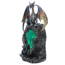 Load image into Gallery viewer, Dragon Incense Burner with Multicolor LED Light - Mystical Fantasy Resin Figurine