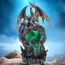 Load image into Gallery viewer, Dragon Incense Burner with Multicolor LED Light - Mystical Fantasy Resin Figurine