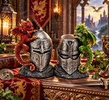 Charger l'image dans la galerie, Dragon Knight Helmet Figurines Medieval Armour Fantasy Gothic Ornaments Decor